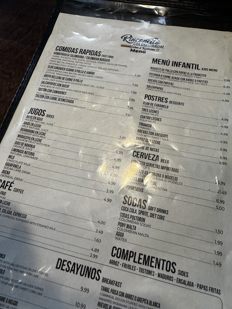 El Rinconcito Colombiano 2 Menu - Image 5